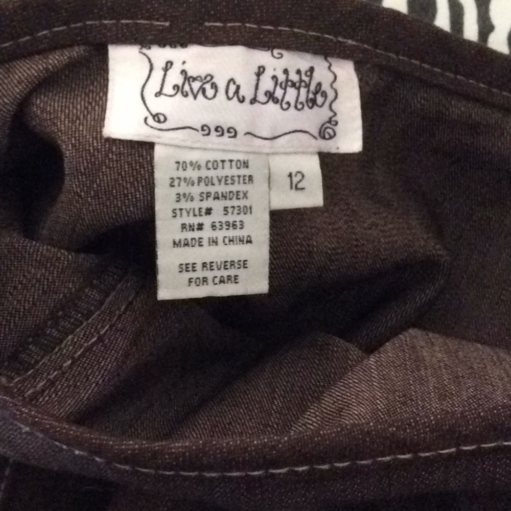 DENIM FITTED/ FLARED AT BOTTOM  BROWN SKIRT MIDI - Picture 6 of 7